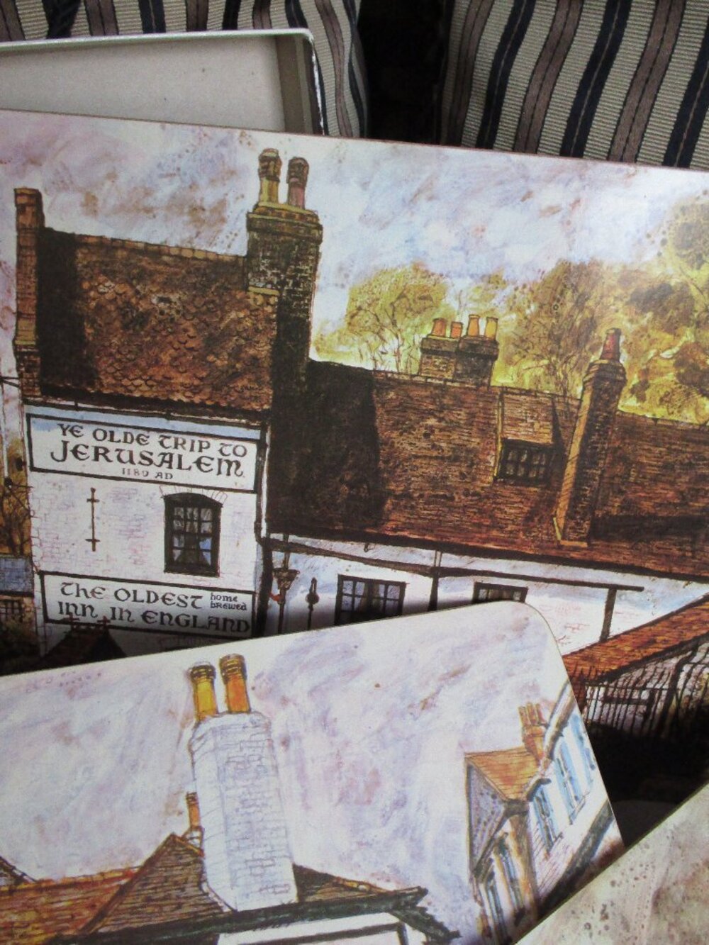 set of 6 vintage cork board table mats - Picture 2 of 16